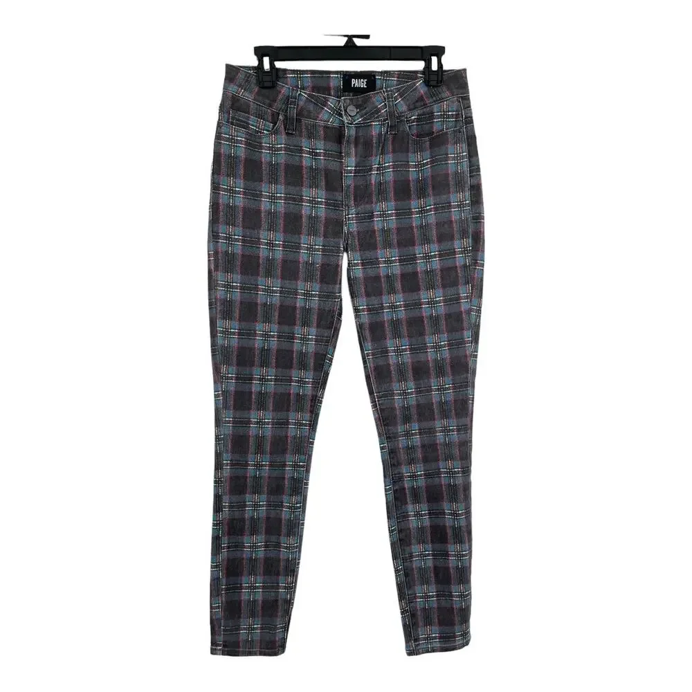Paige jeans Hoxton ultra skinny black plaid size 29 - Picture 2 of 9